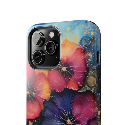 Vibrant 3D Watercolor Flowers print Design Tough Phone Case compatible with a large variety of iPhone models, Gift, Phone Case