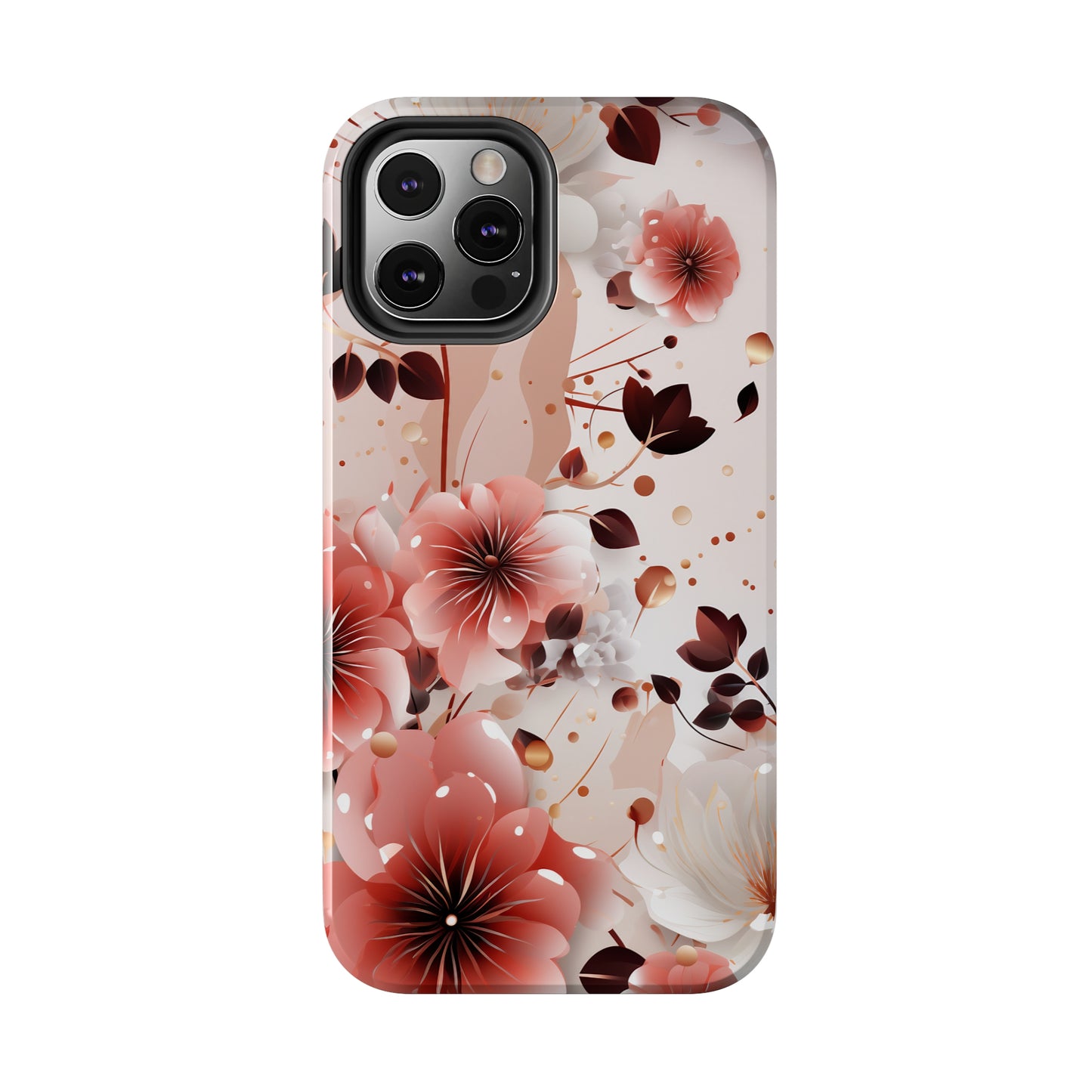 Pretty Pink & White Flowers Pattern Design Tough Phone Case compatible with a large variety of iPhone models, Gift, Phone Case