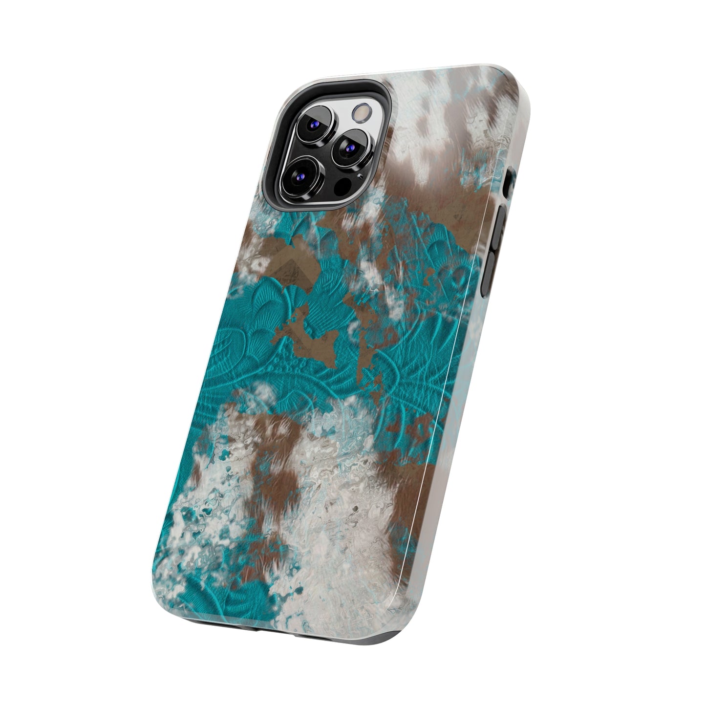 Western Cow Print Design  Phone Case- Lightweight, Impact Resistant Cover for iPhone 6, 6s, 12, 13, 14, 15