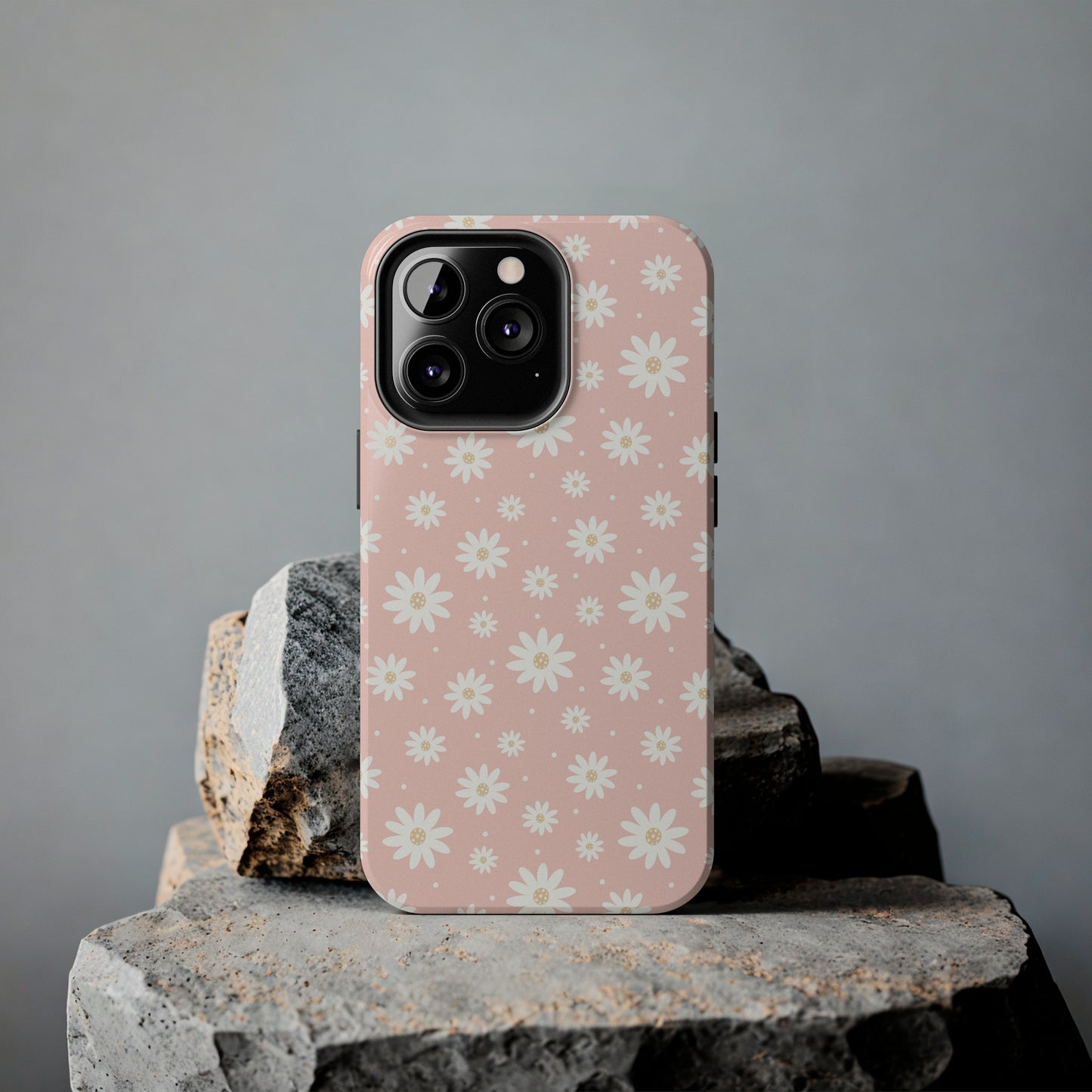 Cute Minimalist Flowers and Polka Dots Digital print Design Tough Phone Case compatible with a large variety of iPhone models, Gift, Phone Case