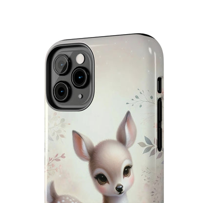 Cute Fawn and Floral print Design Tough Phone Case compatible with a large variety of iPhone models, Gift, Phone Case