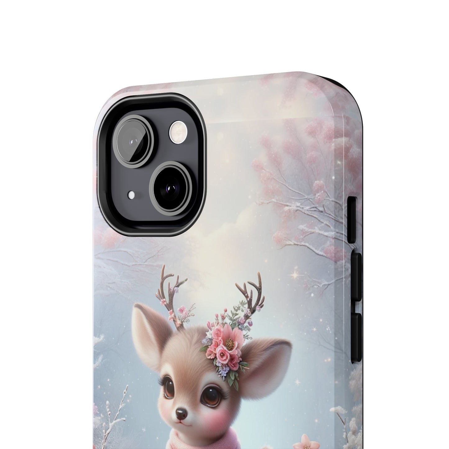 Cute Deer Winter Scene Pattern Design Tough Phone Case compatible with a large variety of iPhone models, Gift, Phone Case