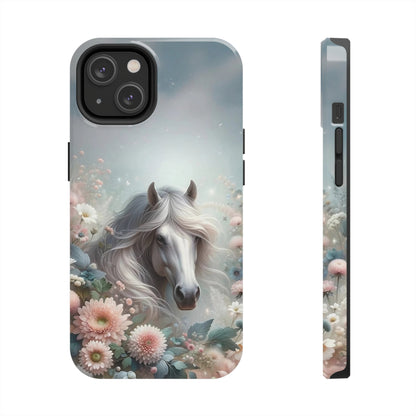 Beautiful Horse and Floral print Design Tough Phone Case compatible with a large variety of iPhone models, Gift, Phone Case