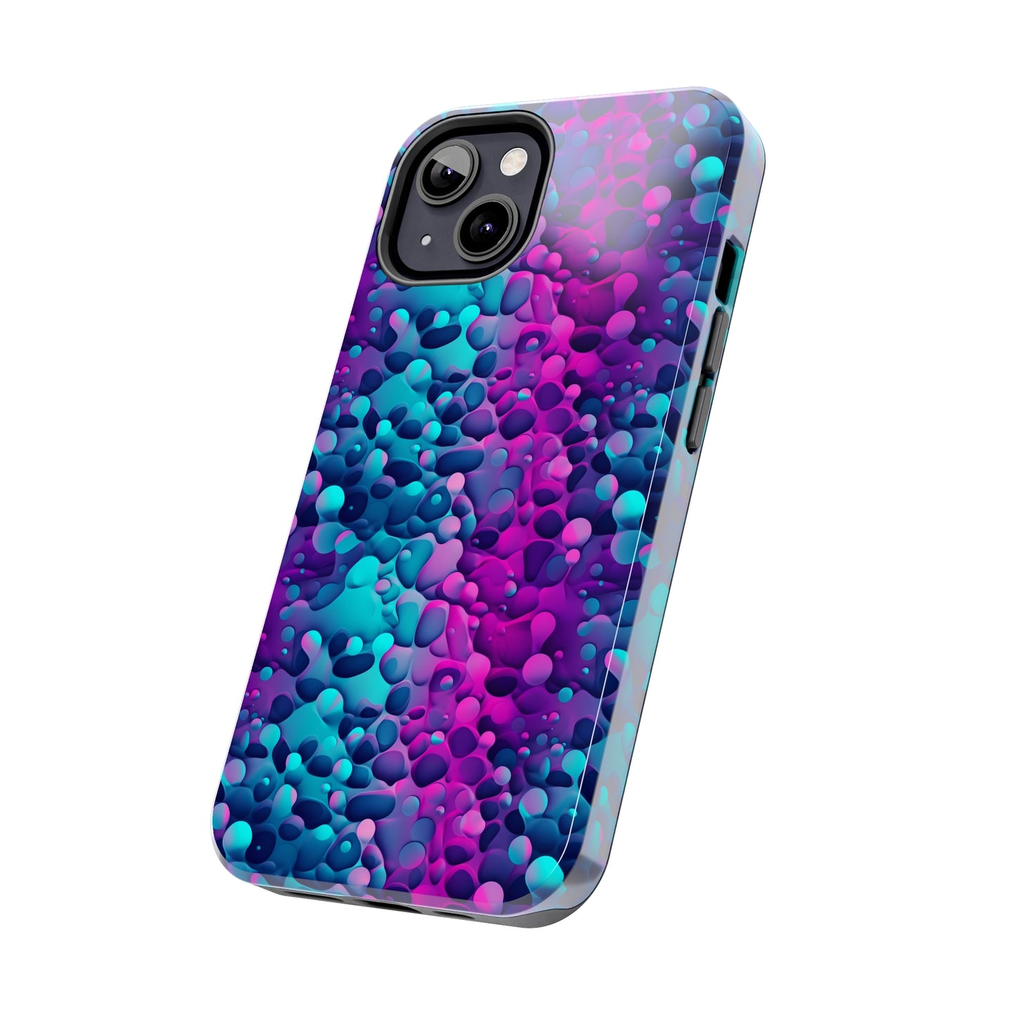 3D Bubble Print Pattern Design Tough Phone Case compatible with a large variety of iPhone models, Phone Case, Gift