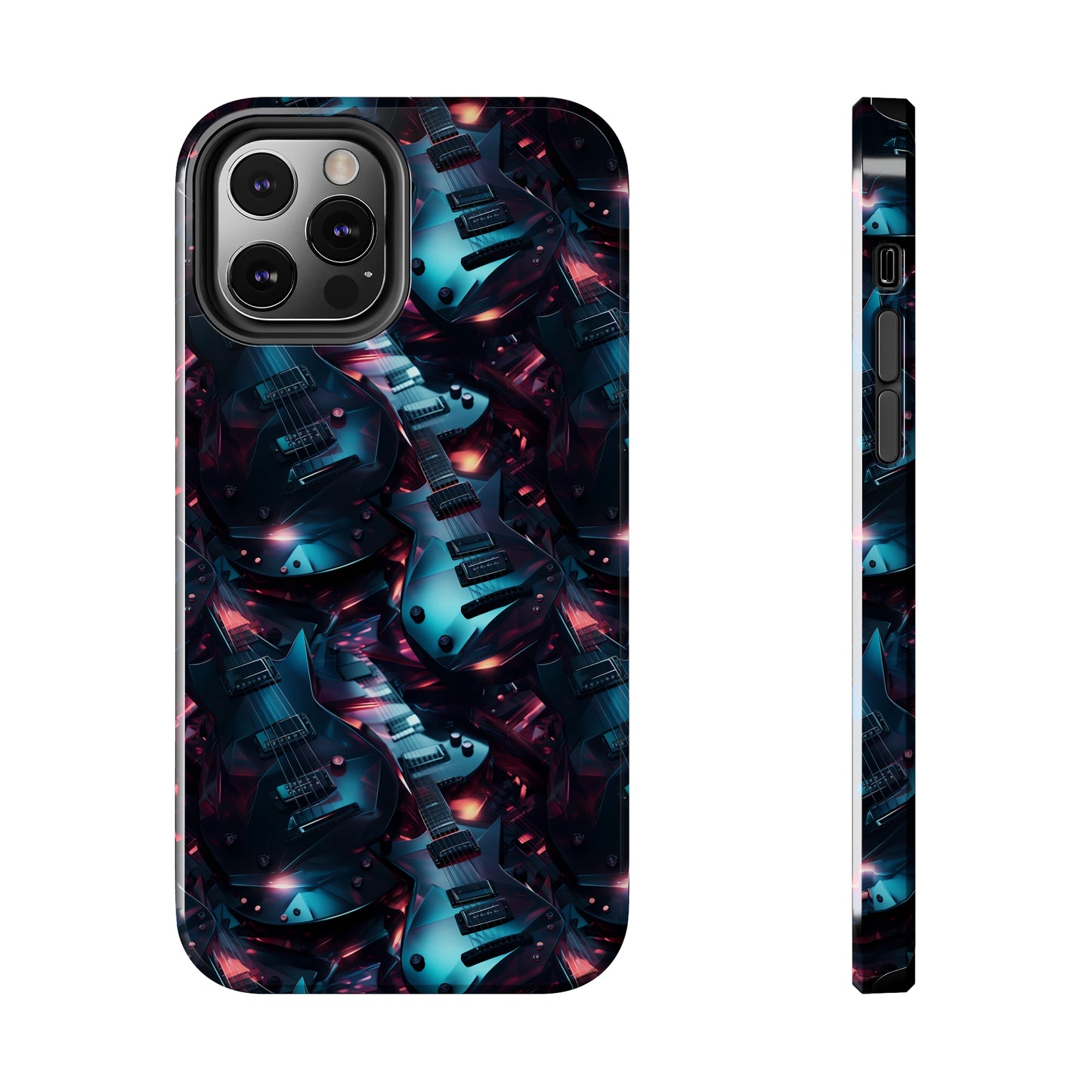 Guitar Pattern Design Tough Phone Case compatible with a large variety of iPhone models, Phone Case, Birthday Gift