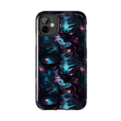 Guitar Pattern Design Tough Phone Case compatible with a large variety of iPhone models, Phone Case, Birthday Gift