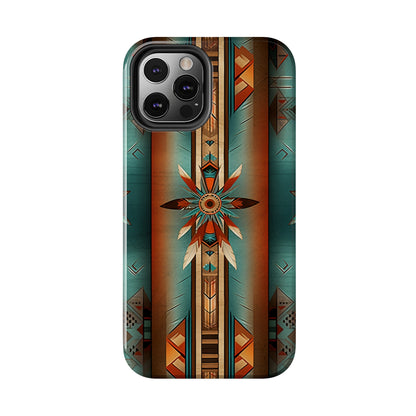 Beautiful Blue Native American Pattern Design Tough Phone Case compatible with a large variety of iPhone models, Gift, Phone Case