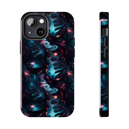 Guitar Pattern Design Tough Phone Case compatible with a large variety of iPhone models, Phone Case, Birthday Gift