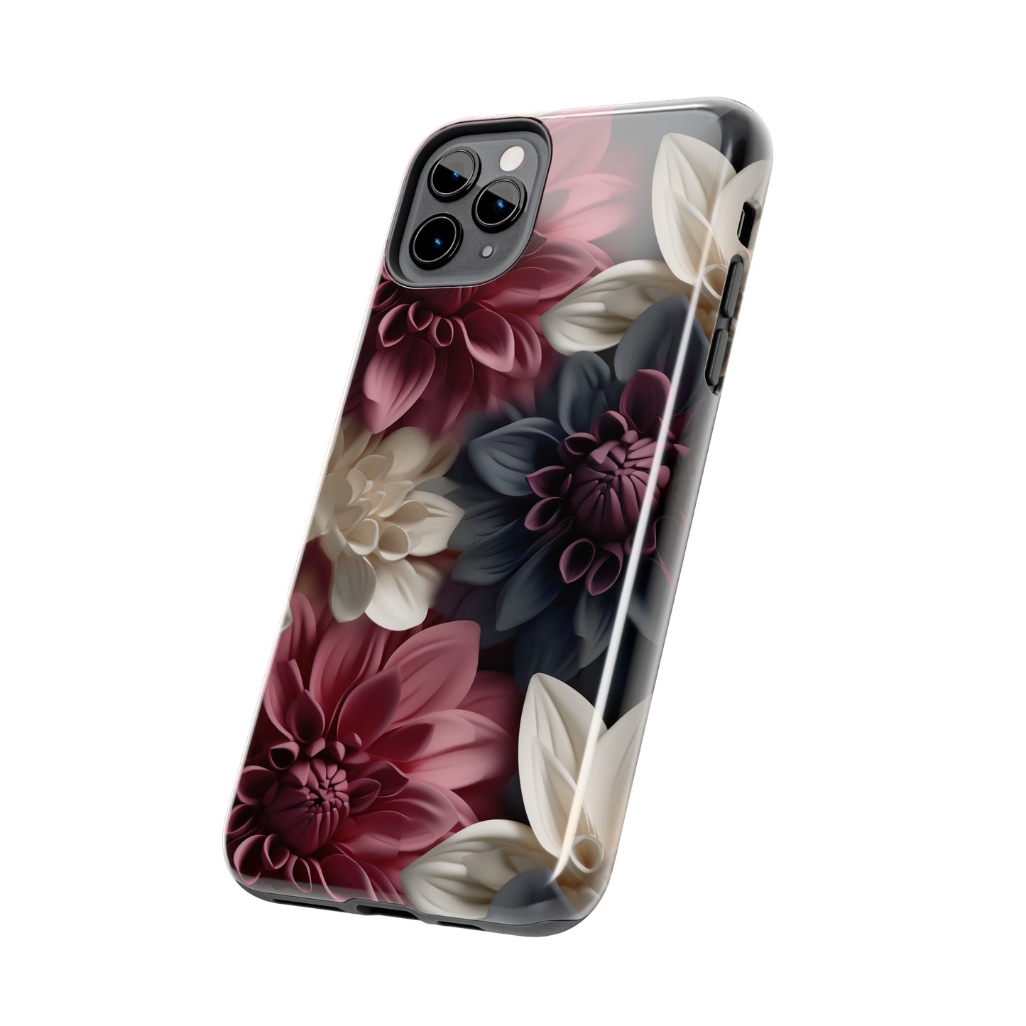 Elegant Dahlias design Tough Phone Case compatible with a large variety of iPhone models, Birthday Gift, Phone Case