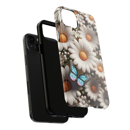 Butterflies, Leopard Print & Daisies Digital print Design Tough Phone Case compatible with a large variety of iPhone models,Gift, Phone Case