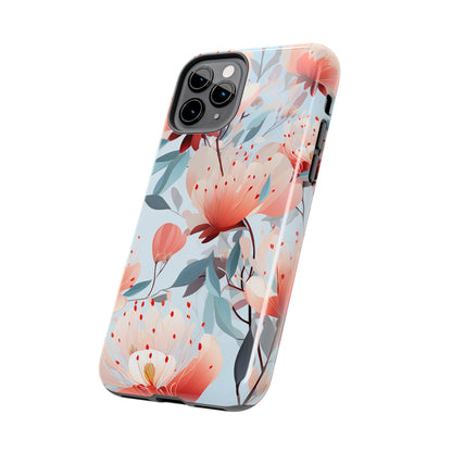 Red Flowers Digital print Design Tough Phone Case compatible with a large variety of iPhone models, Gift, Phone Case