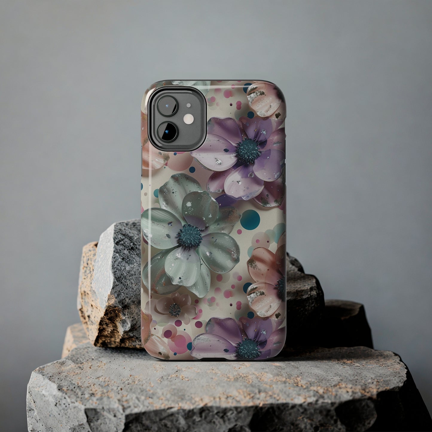 Fun Pastel Flowers Digital print Design Tough Phone Case compatible with a large variety of iPhone models, Gift, Phone Case