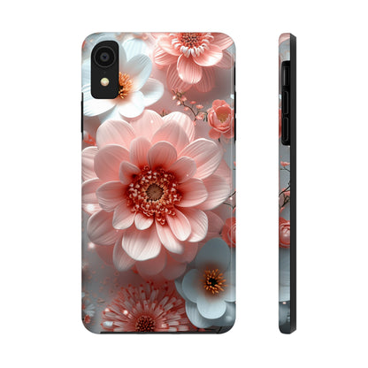 Beautiful 3D Pink & White Floral Design Tough Phone Case.