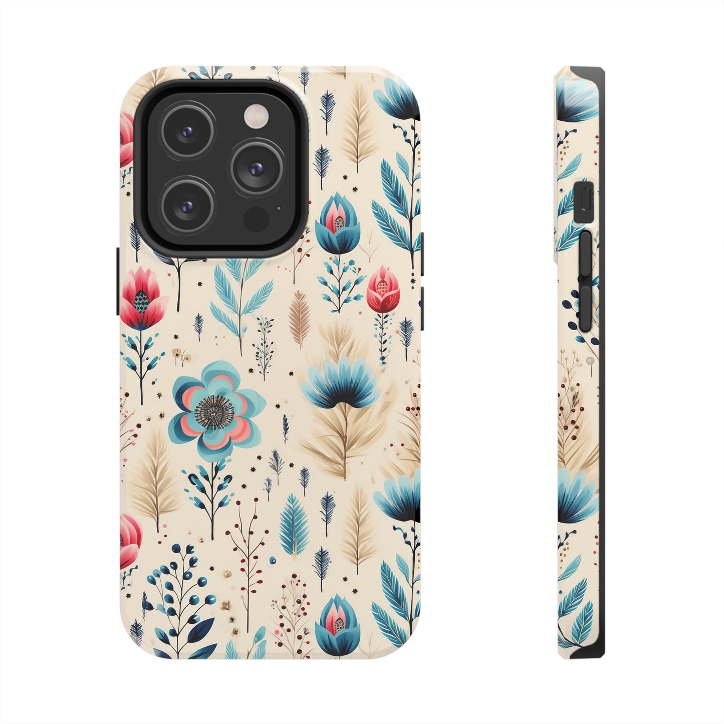 Boho Floral Pattern design Tough Phone Case compatible with a large variety of iphone models