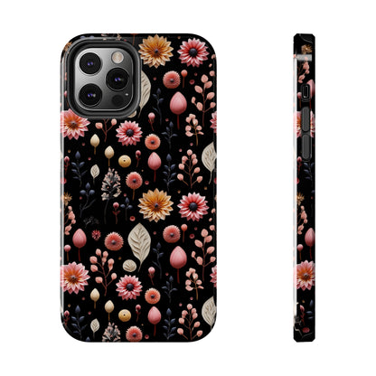 Floating Flowers print design Tough Phone Case compatible with a large variety of iphone models