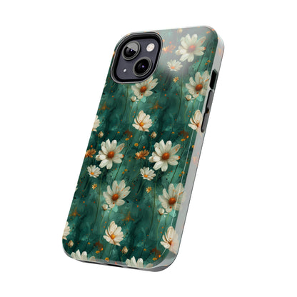 Watercolor Daisy Floral iPhone Case, Elegant White Blossom Design, Protective Phone Cover, Stylish Watercolor Flower Pattern compatible with a large variety of iPhone models, Phone Case, Gift