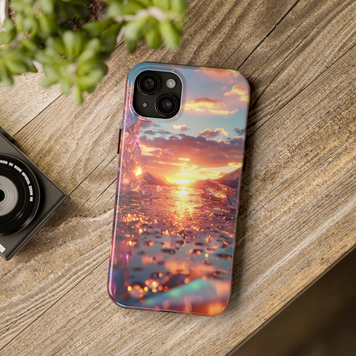 Abstract Sunrise Crystal Design Tough Phone Case