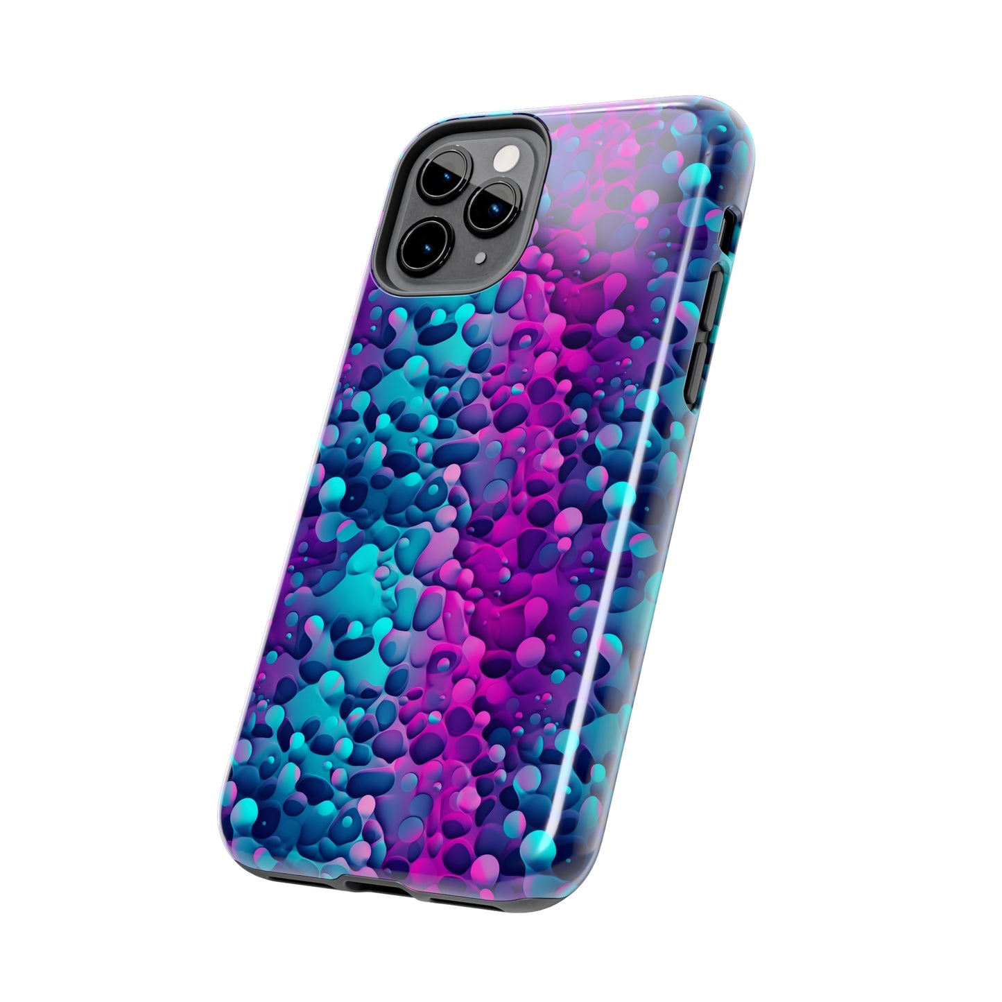 3D Bubble Print Pattern Design Tough Phone Case compatible with a large variety of iPhone models, Phone Case, Gift