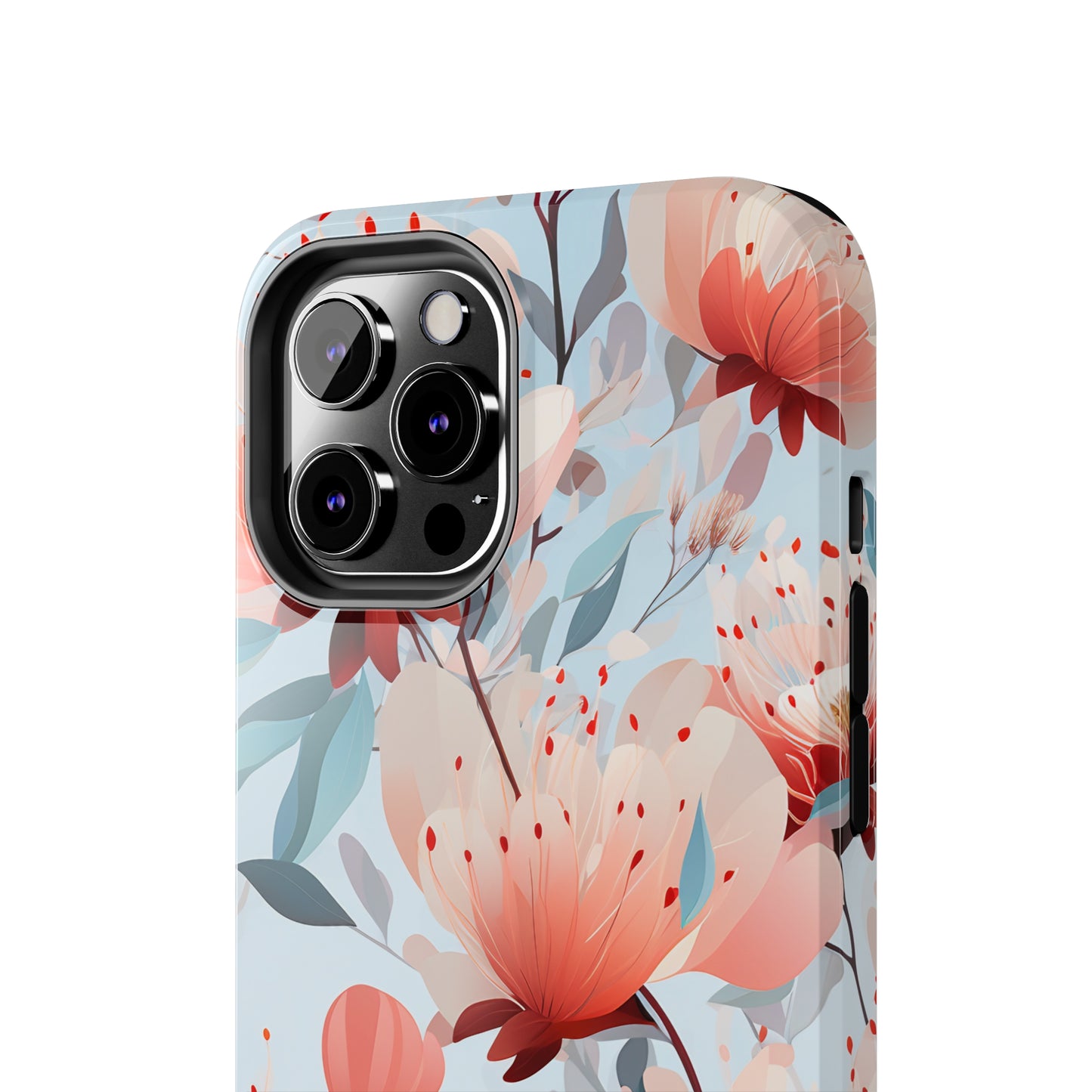 Red Flowers Digital print Design Tough Phone Case compatible with a large variety of iPhone models, Gift, Phone Case