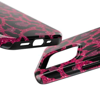 Pink and Black Leopard Design Phone Case- Lightweight, Impact Resistant Cover for iPhone 6, 6s, 12, 13, 14, 15