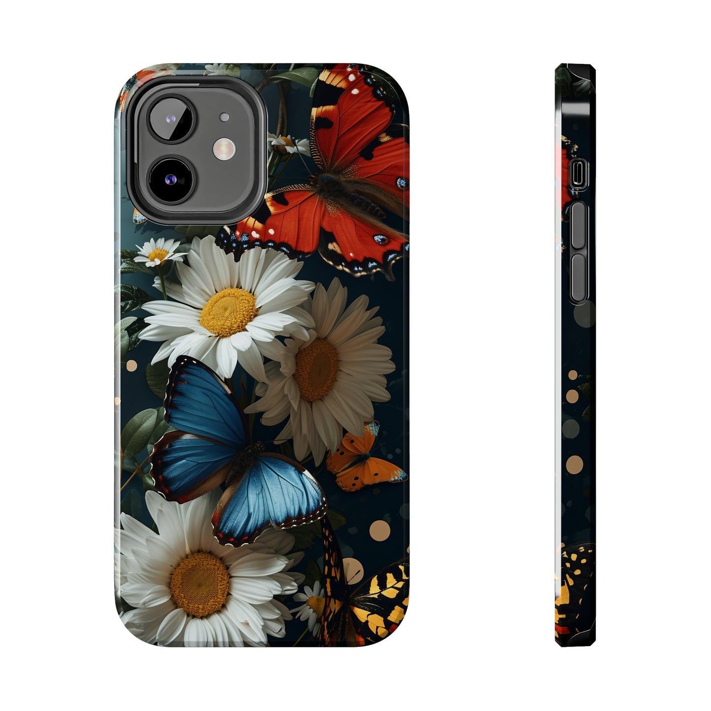 Wildflowers & Butterflies Vibrant Tones Digital print Design Tough Phone Case compatible with a large variety of iPhone models, Phone Case