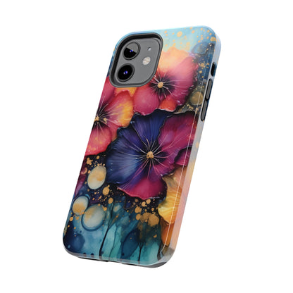 Vibrant 3D Watercolor Flowers print Design Tough Phone Case compatible with a large variety of iPhone models, Gift, Phone Case