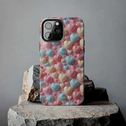 Valentine's Candy Hearts Pattern Design Tough Phone Case compatible with a large variety of iPhone models, Gift, Phone Case