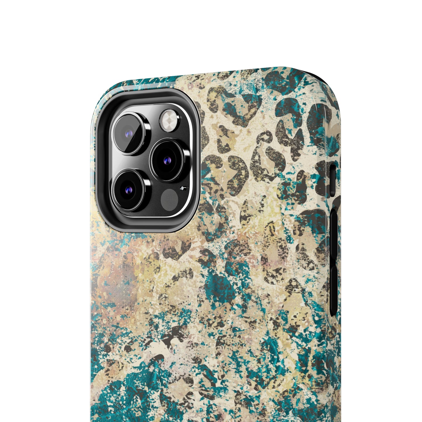 Western Turquoise and Cheetah Design Tough Phone Case compatible with a large variety of phone models, Gift, Phone Case