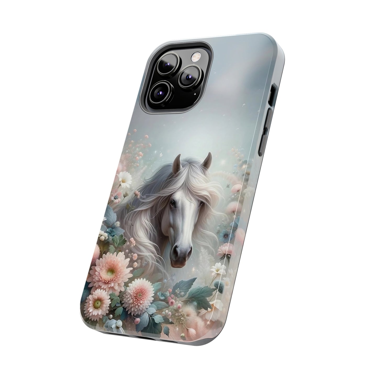 Beautiful Horse and Floral print Design Tough Phone Case compatible with a large variety of iPhone models, Gift, Phone Case