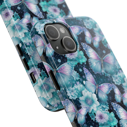 Blue and Purple Butterflies Digital print Design Tough Phone Case compatible with a large variety of iPhone models, Gift, Phone Case