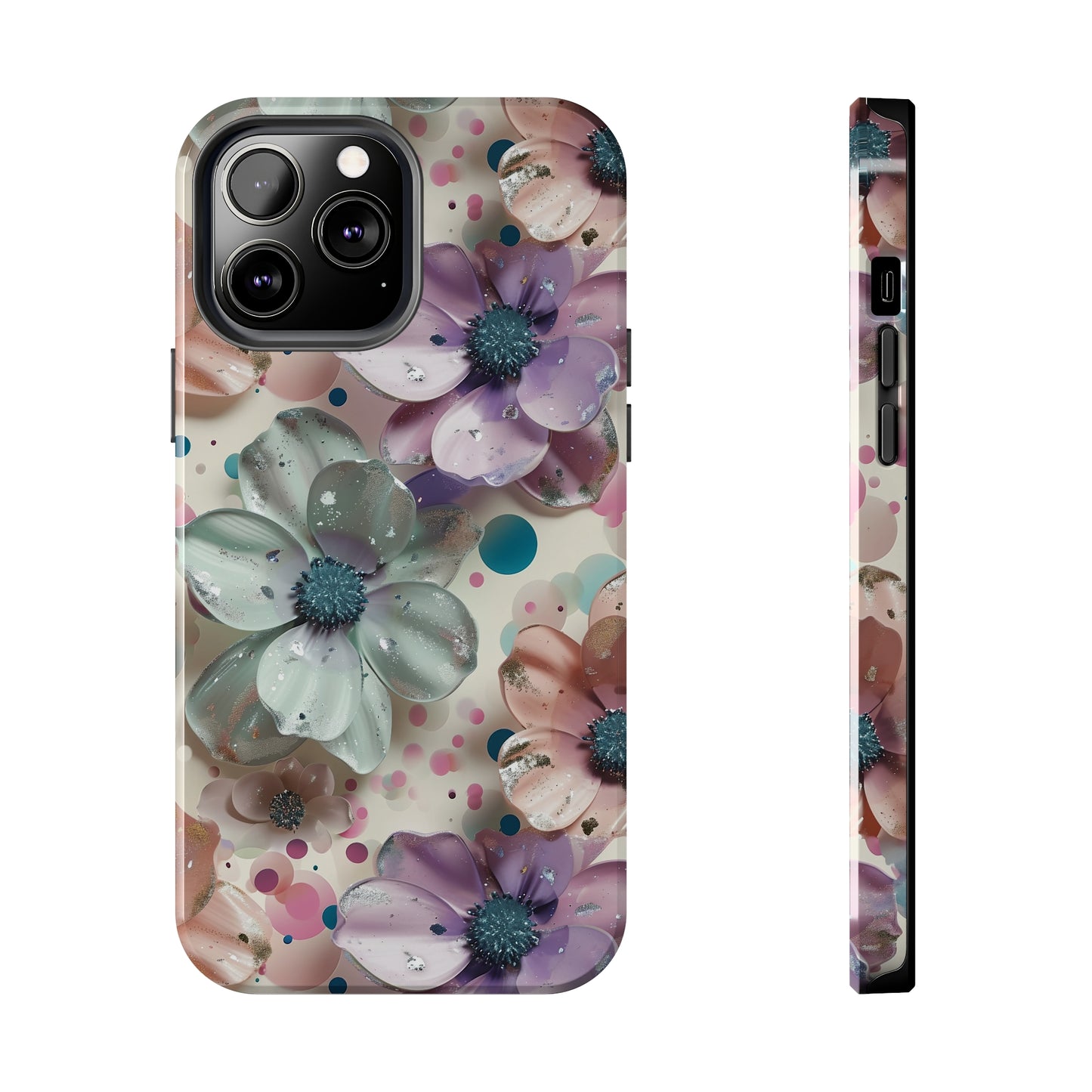 Fun Pastel Flowers Digital print Design Tough Phone Case compatible with a large variety of iPhone models, Gift, Phone Case