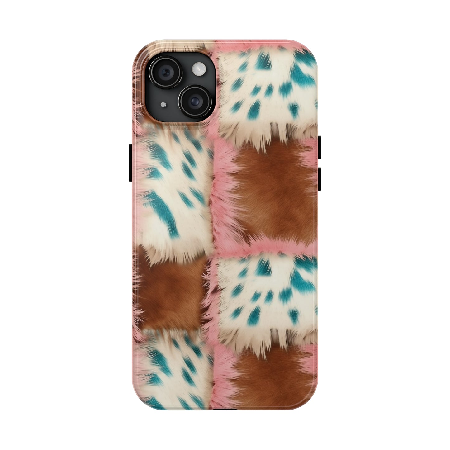 Modern Cowgirl Cowhide Design Pattern Print Tough Phone Case compatible with a large variety of phone models, Phone Case, Gift