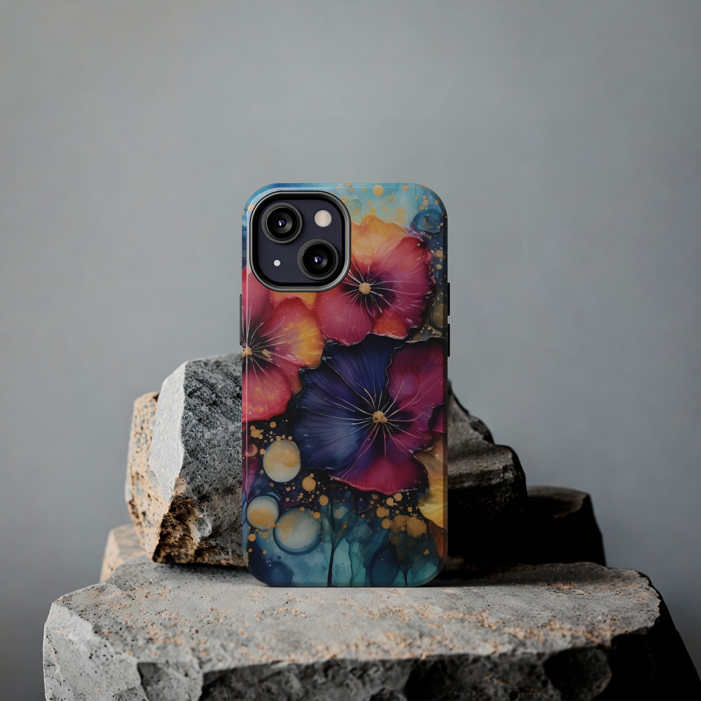 Vibrant 3D Watercolor Flowers print Design Tough Phone Case compatible with a large variety of iPhone models, Gift, Phone Case