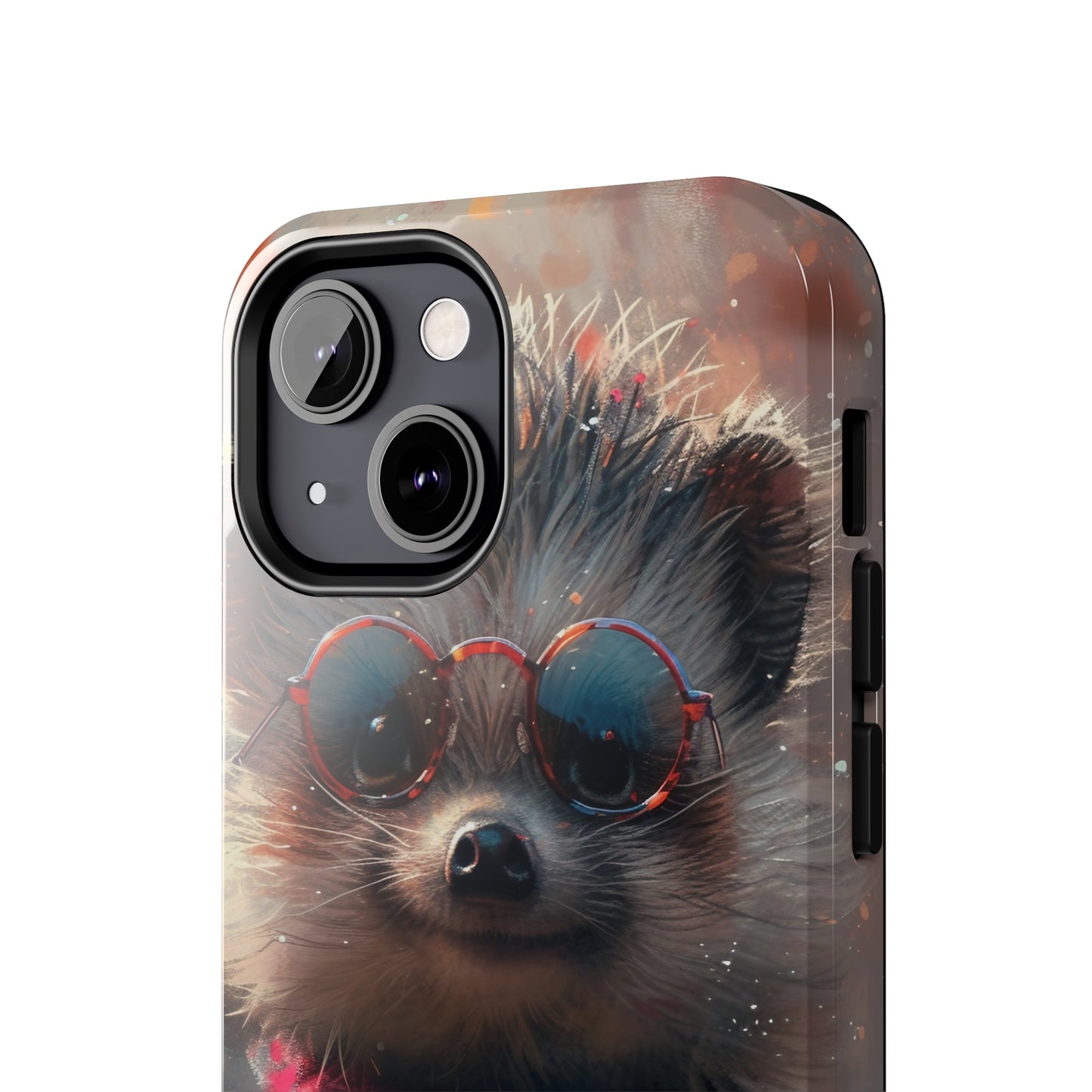 Hedgehog with Glasses and Scarf Design Phone Case- Lightweight, Impact Resistant Cover for iPhone 6, 6s, 12, 13, 14, 15