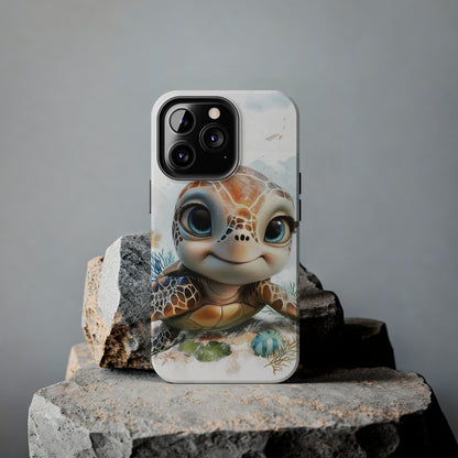 Cute Sea Turtle print Design Tough Phone Case compatible with a large variety of iPhone models, Gift, Phone Case