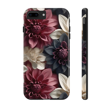 Elegant Dahlias design Tough Phone Case compatible with a large variety of iPhone models, Birthday Gift, Phone Case