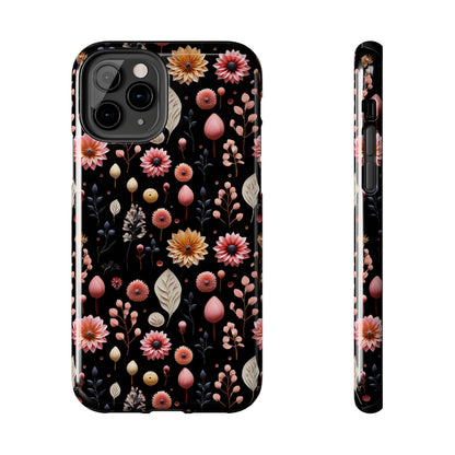 Floating Flowers print design Tough Phone Case compatible with a large variety of iphone models