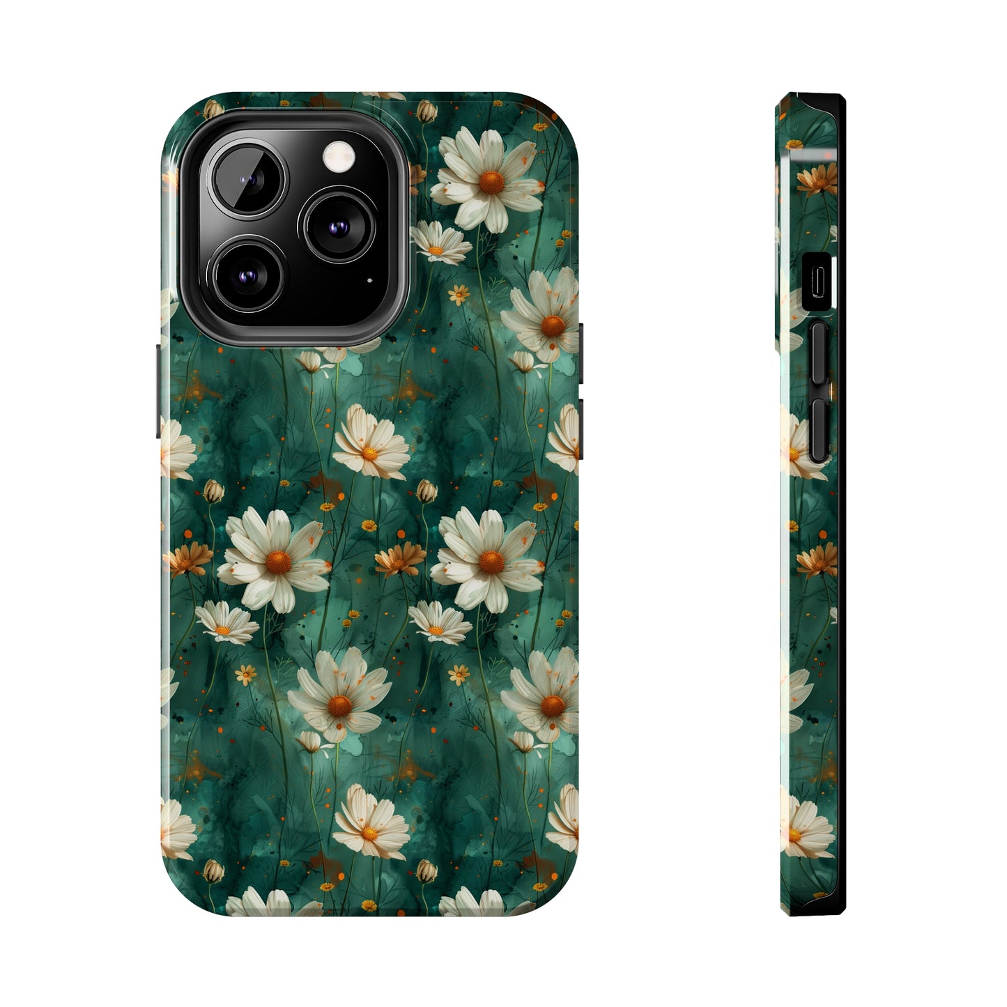 Watercolor Daisy Floral iPhone Case, Elegant White Blossom Design, Protective Phone Cover, Stylish Watercolor Flower Pattern compatible with a large variety of iPhone models, Phone Case, Gift