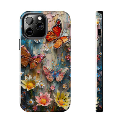 Butterfly Floral Art iPhone Case, Vibrant Nature-Inspired Protective Phone Cover compatible with a large variety of iPhone models, Phone Case, Gift