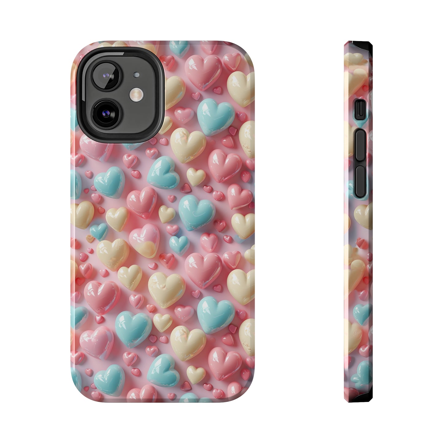 Valentine's Candy Hearts Pattern Design Tough Phone Case compatible with a large variety of iPhone models, Gift, Phone Case