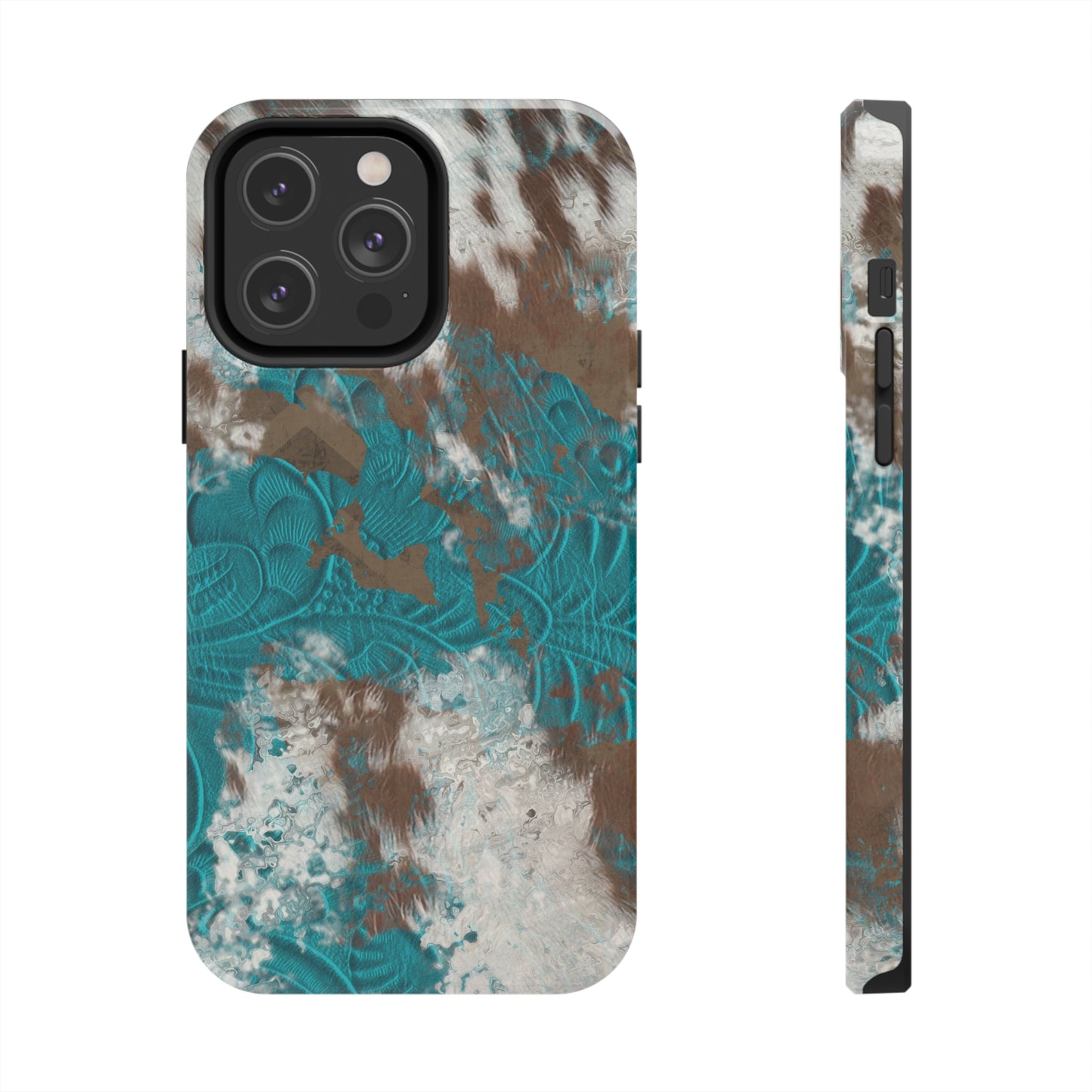 Western Cow Print Design  Phone Case- Lightweight, Impact Resistant Cover for iPhone 6, 6s, 12, 13, 14, 15