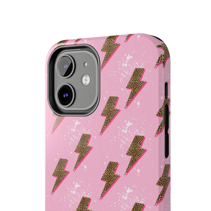 Cheetah Print Lightning Bolts Design Phone Case- Lightweight, Impact Resistant Cover for iPhone 6, 6s, 12, 13, 14, 15