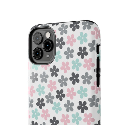 Pastel Groovy Flowers print design Tough Phone Case compatible with a large variety of iphone models