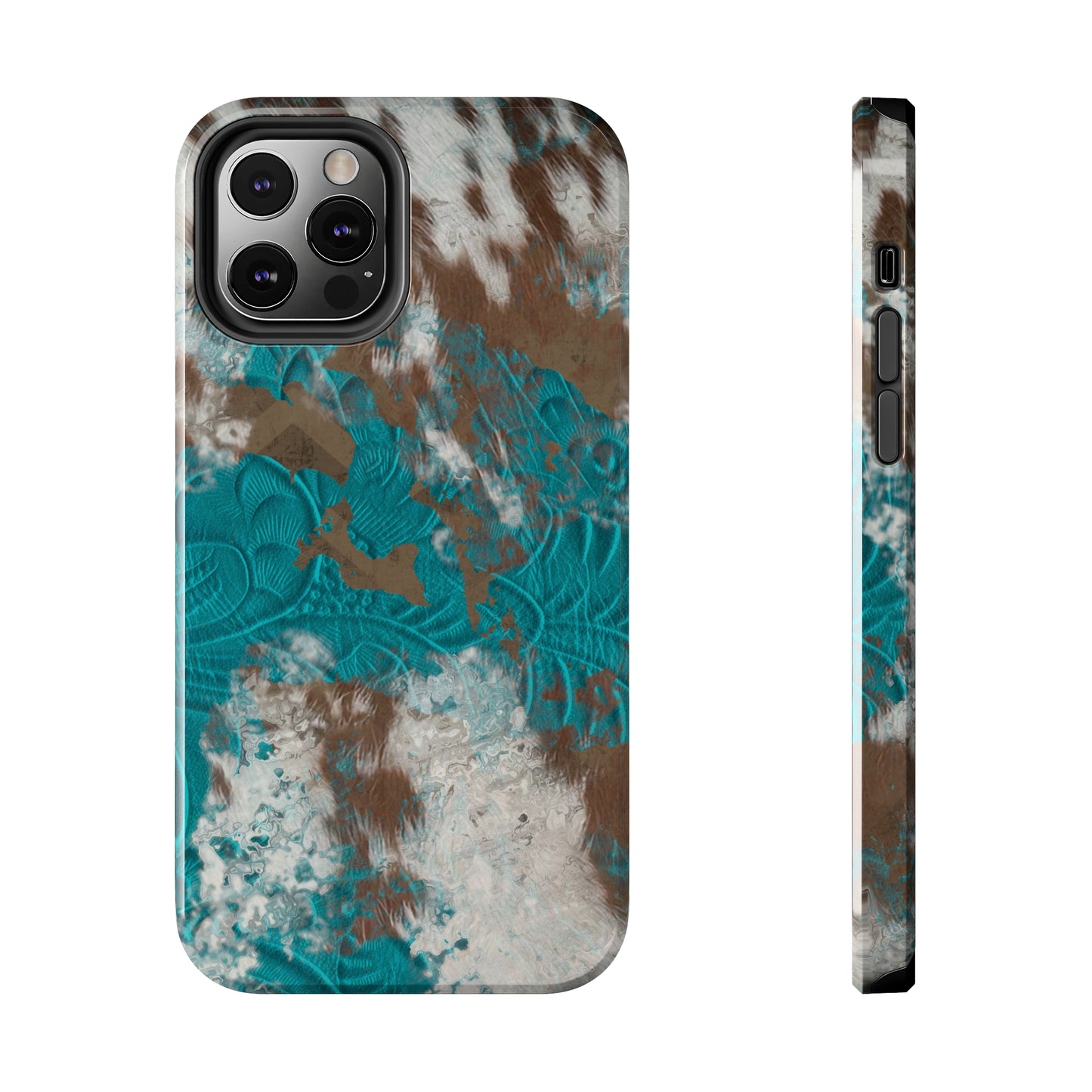 Western Cow Print Design  Phone Case- Lightweight, Impact Resistant Cover for iPhone 6, 6s, 12, 13, 14, 15