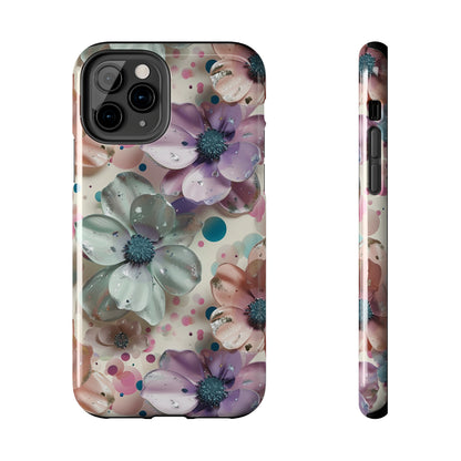 Fun Pastel Flowers Digital print Design Tough Phone Case compatible with a large variety of iPhone models, Gift, Phone Case