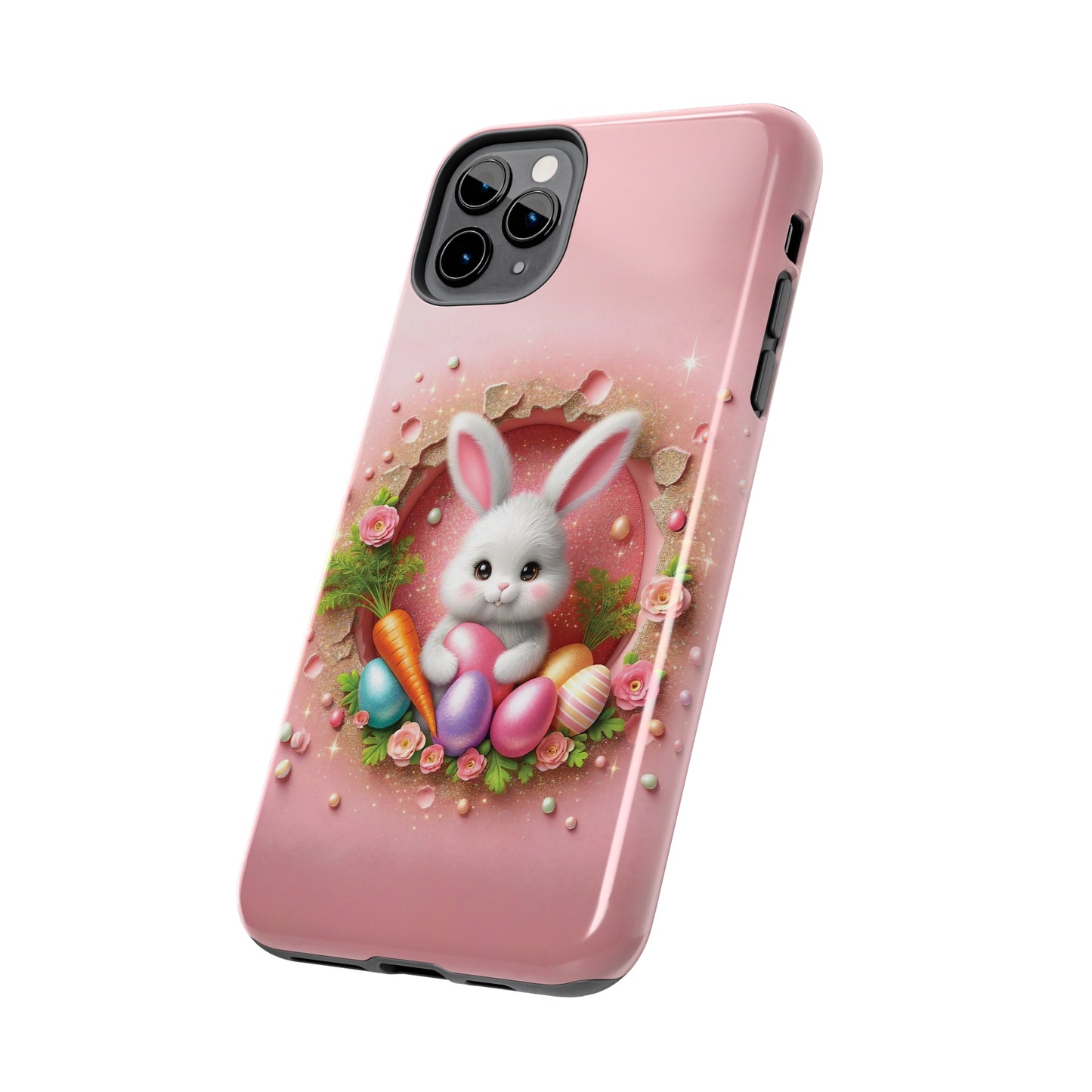 Easter Bunny Hole in the Wall design Tough Phone Case compatible with a large variety of iphone models