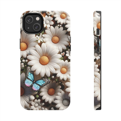 Butterflies, Leopard Print & Daisies Digital print Design Tough Phone Case compatible with a large variety of iPhone models,Gift, Phone Case