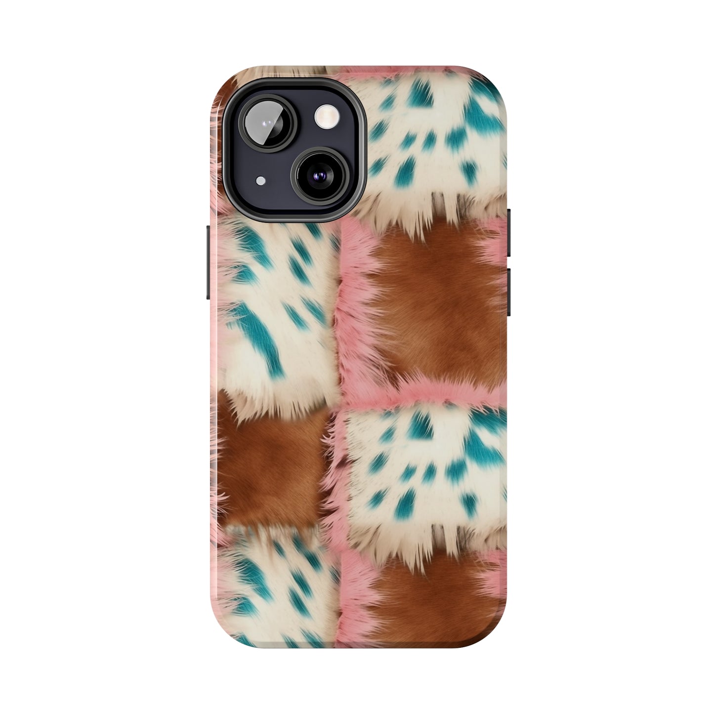 Modern Cowgirl Cowhide Design Pattern Print Tough Phone Case compatible with a large variety of phone models, Phone Case, Gift