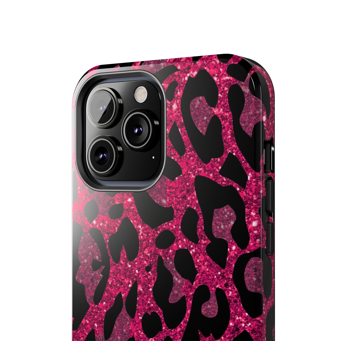 Pink and Black Leopard Design Phone Case- Lightweight, Impact Resistant Cover for iPhone 6, 6s, 12, 13, 14, 15