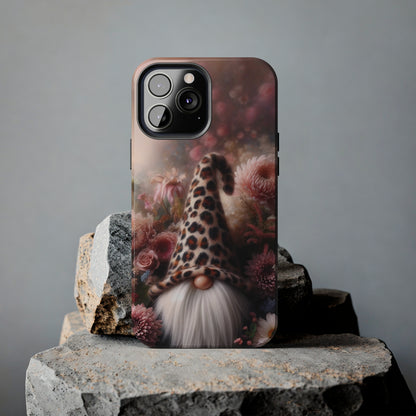 Leopard Print Fantasy Gnome Design Phone Case- Lightweight, Impact Resistant Cover for iPhone 6, 6s, 12, 13, 14, 15